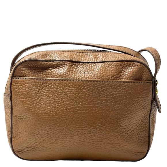 Fossil Gemma Pebble Leather Camera Crossbody Bag (Brown) - Picture 2 of 11